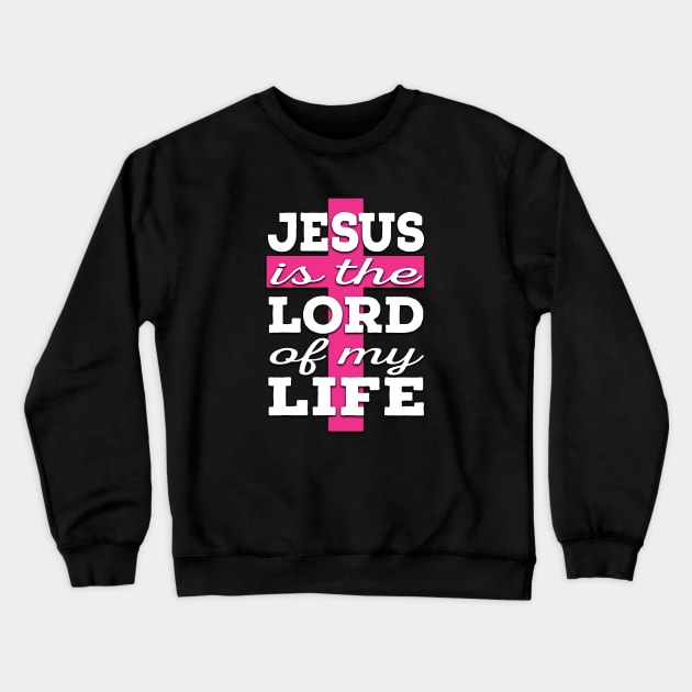 Jesus is Lord (white and pink) Crewneck Sweatshirt by VinceField